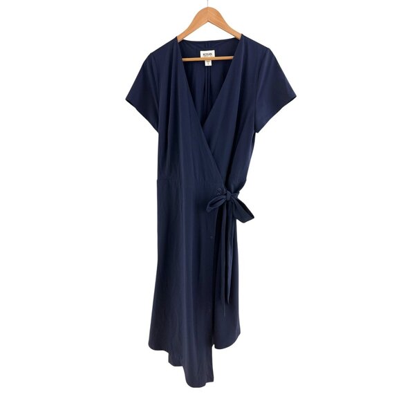 Kosan Dress Womens Navy Blue Wrap Dress Size XL Travel Packable Versatile - Picture 2 of 11